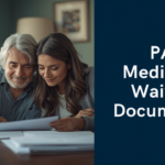 PA Medicaid Waiver Documents Checklist - A-TEAM #1 Home Care Agency in Philadelphia, PA Adult daughter helping elderly parent organize Medicaid waiver documents at home desk