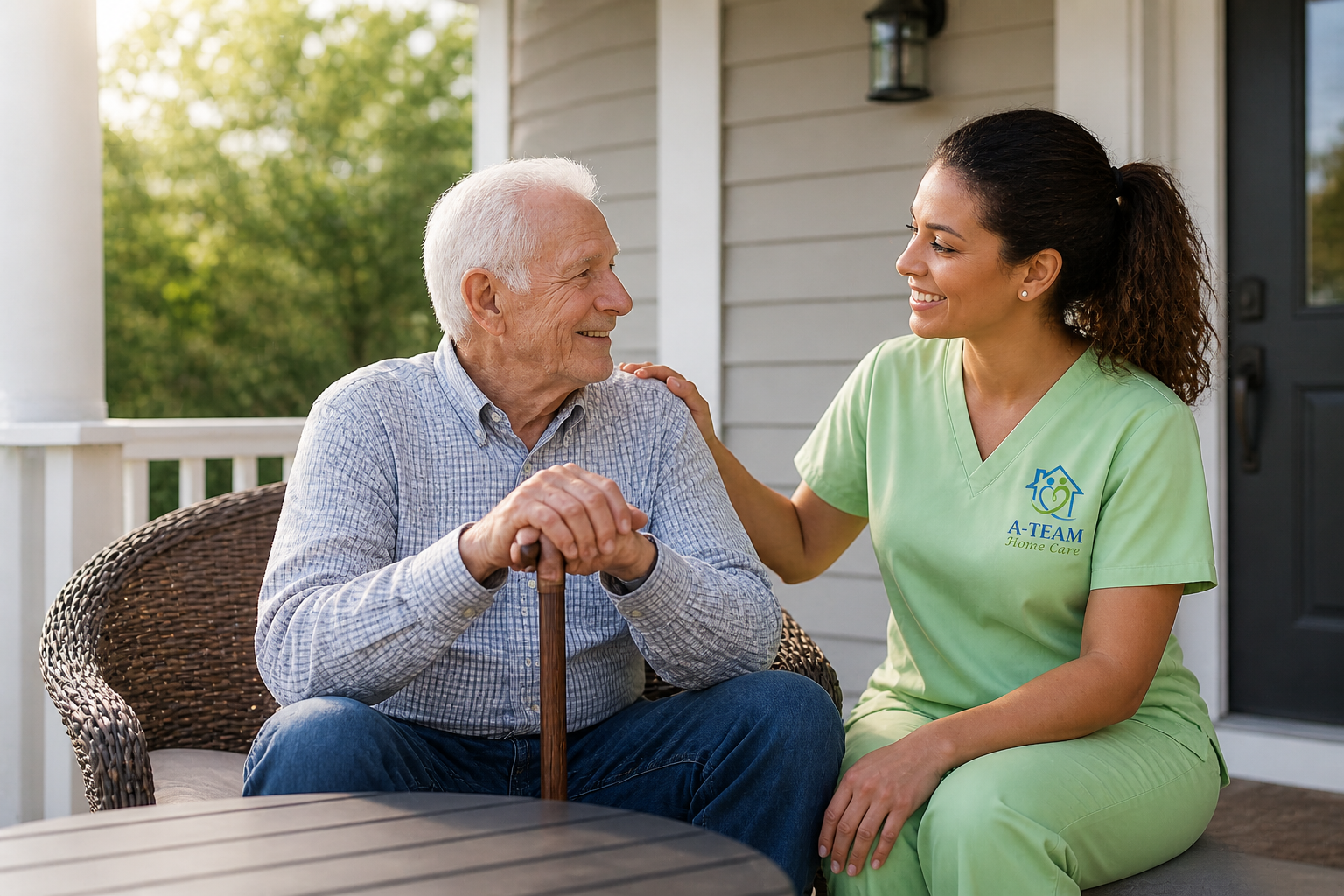 Alzheimer's, dementia and memory care Philadelphia — caregiver with senior patient