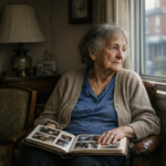 Companion care aide sharing tea with lonely elderly woman in sunlit living room in Philadelphia — social connection and depression prevention for seniors