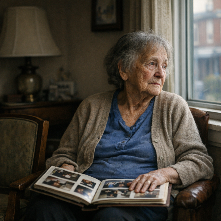 Companion care aide sharing tea with lonely elderly woman in sunlit living room in Philadelphia — social connection and depression prevention for seniors